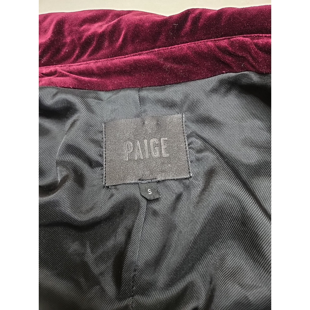 PAIGE Women's Cranberry Shanna Jacket Velvet Motto Bloomingdale's Small - Picture 5 of 10